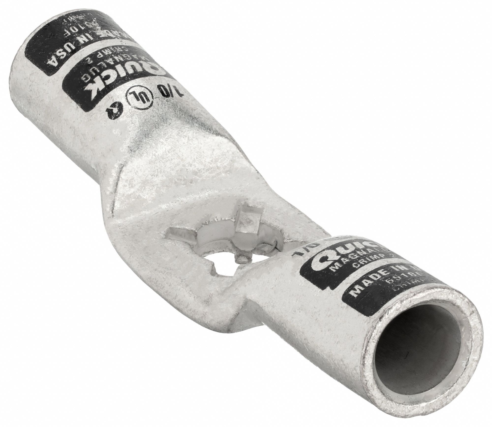 LUG STARTER/GROUND, LOCKING LUG, TIN PLATED COPPER, 1/0 GA, BLACK, 3/8 IN STUD SIZE