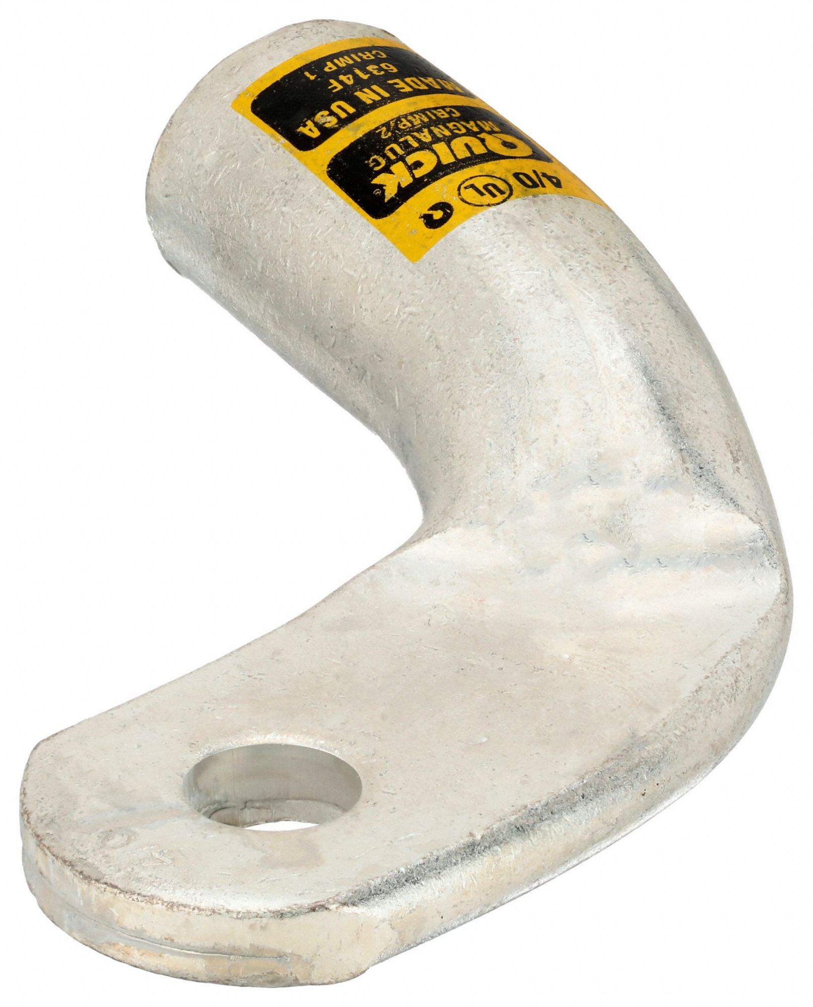 Lug Starter/Ground: Heavy Wall Lug, Lug, Tin Plated Copper, 4/0 ga, Yellow, 3/8 in Stud Size