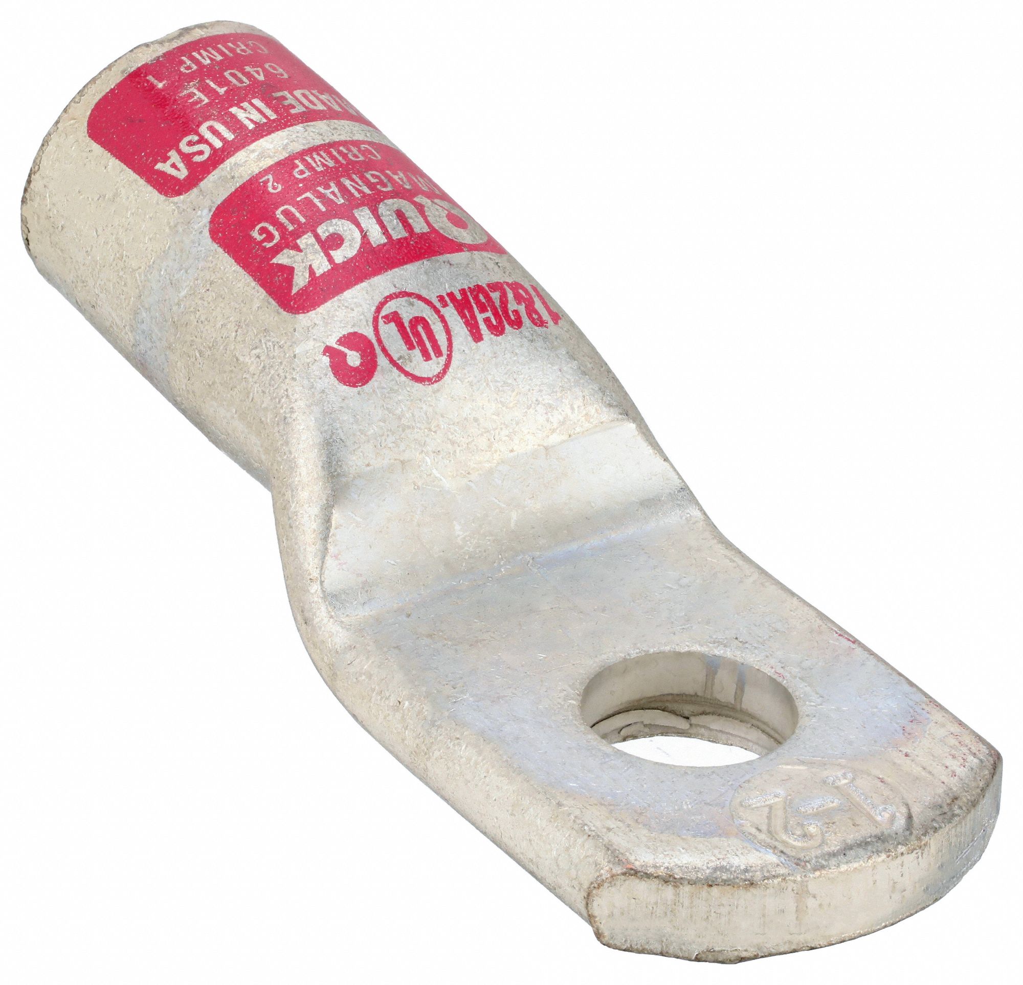 Lug Starter/Ground: Heavy Wall Lug, Crimp/Lug, Tin Plated Copper, 2 and 1 ga, Pink, Straight