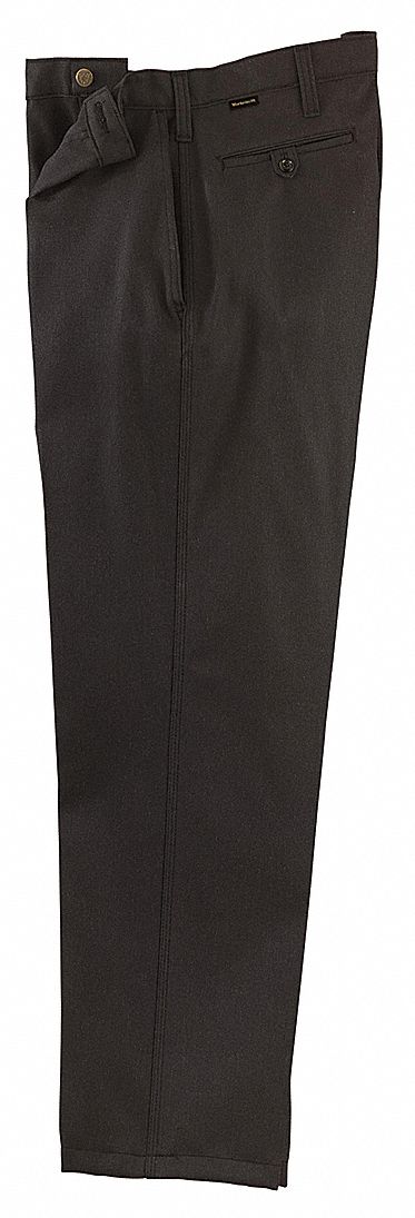 Pants, 34 in., Dark Navy, Zipper and Button