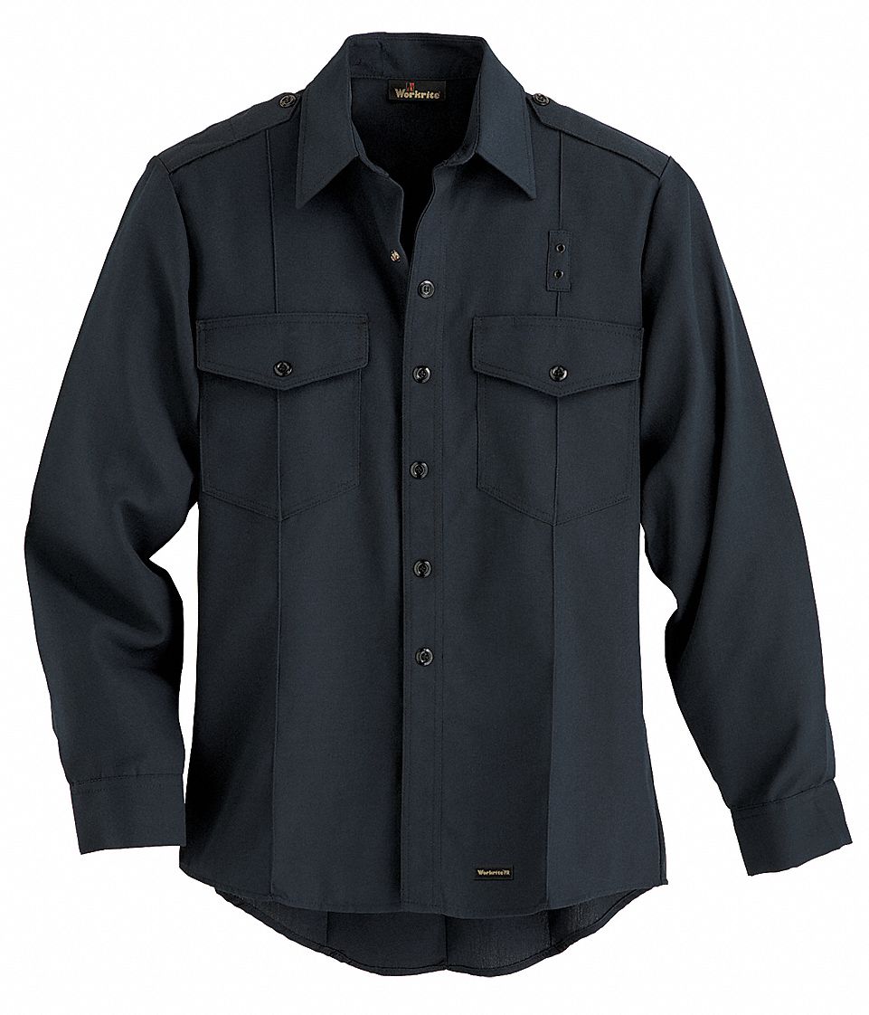 FR Long Sleeve Shirt, Navy, 50 0L, Snaps