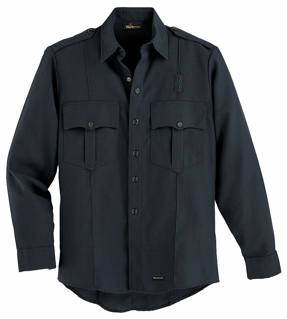 FR Long Sleeve Shirt, Navy, 42 0L, Snaps