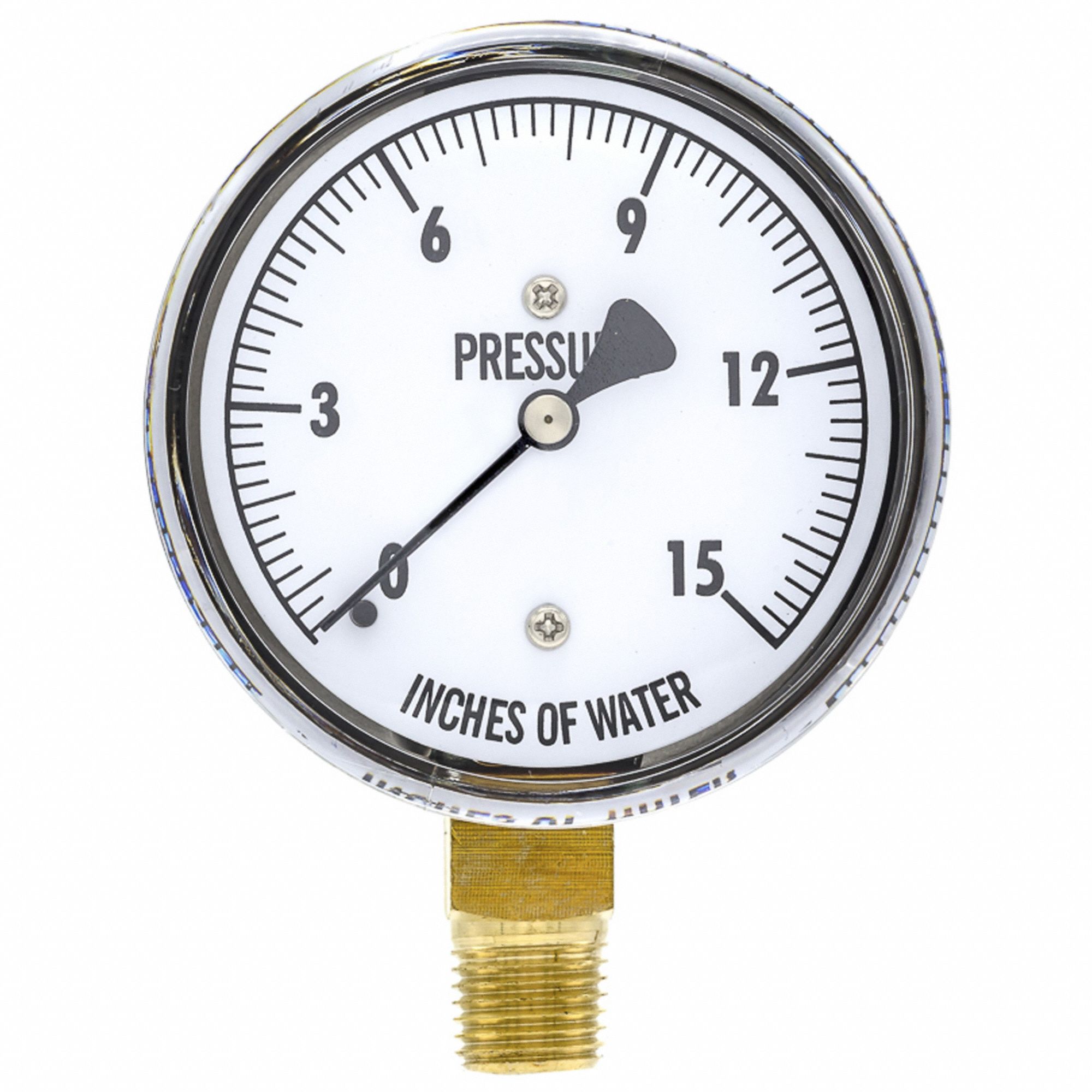 WGTC, 0 to 15 in wc, Bottom, Differential Pressure Gauge 801CN7