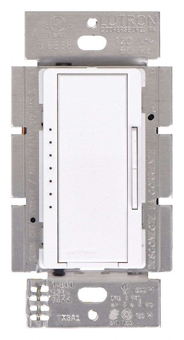 LUTRON, Fluorescent/Halogen/Incandescent/LED, 1Pole, 3Way