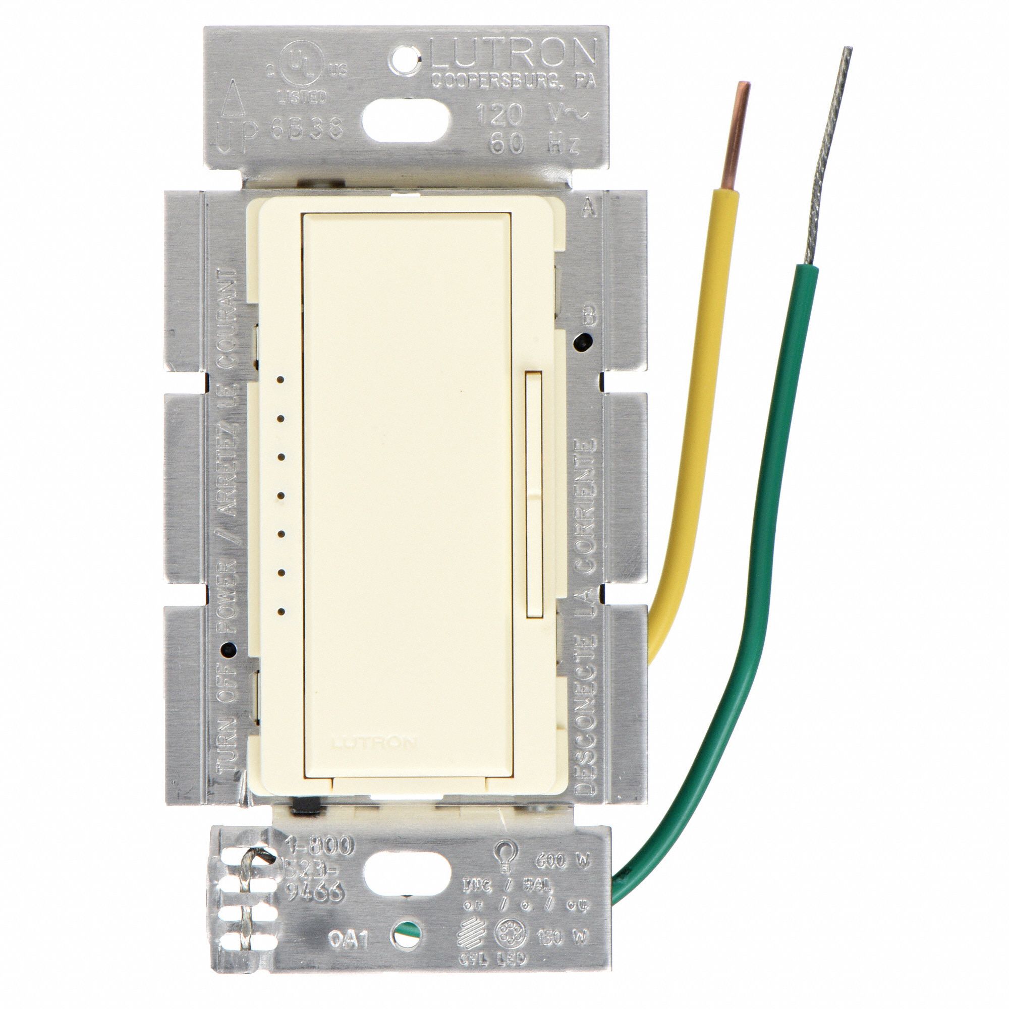 LUTRON Lighting Dimmer, CFL, Halogen, Incandescent, LED Lighting Technology, 1Pole, 3Way