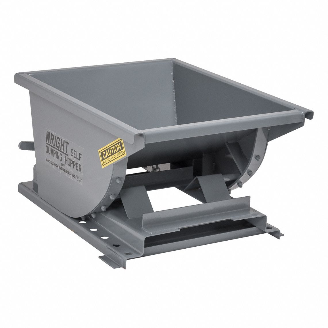SELF DUMPING HOPPER, STANDARD, STEEL, LEVER, GREY, MEDIUM DUTY