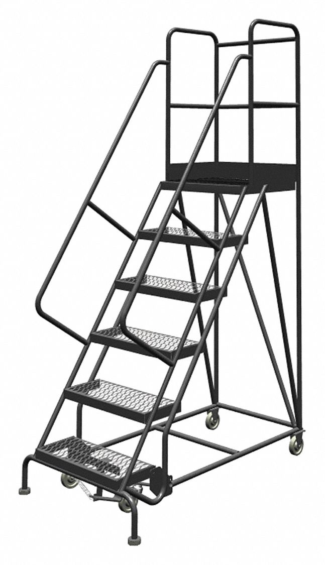 TRI-ARC Rolling Ladder: 60 In Platform Ht, 30 In Platform Dp, 24 In ...