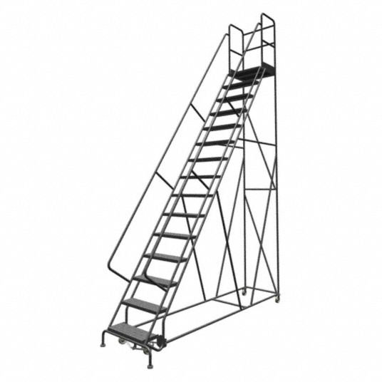 Voorrecht Cokes Oogverblindend TRI-ARC 15-Step Rolling Ladder, Perforated Step Tread, 186 in Overall  Height, 450 lb Load Capacity - 25NW91|KDSR115246-D3 - Grainger