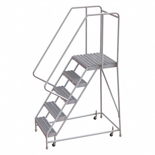 Snel hangen Dubbelzinnig TRI-ARC 5-Step Rolling Ladder, Serrated Step Tread, 82 in Overall Height,  350 lb Load Capacity - 25NY16|WLAR105165-D4 - Grainger