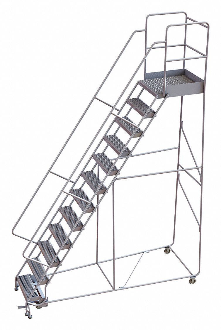 120 in Platform Ht, 14 in Platform Dp, Rolling Ladder 25NY75
