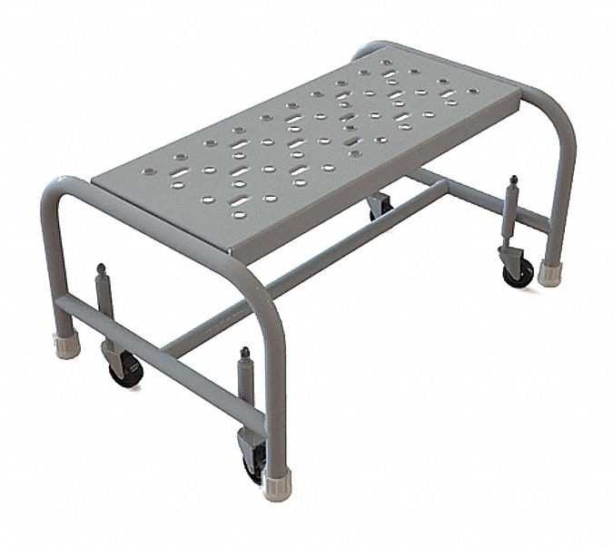 Step Stool: 12 in Overall Ht, 450 lb Load Cap, 1 Steps, Steel, 12 in Standing Ht