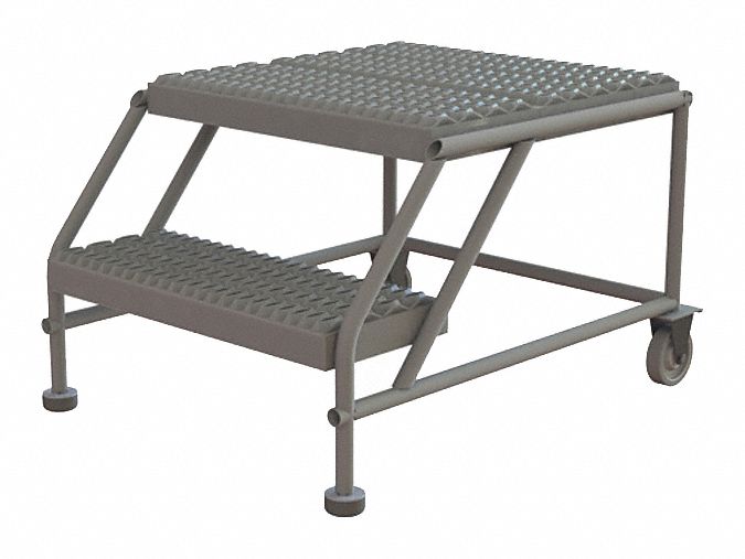 Mobile Work Platform: 1.7 ft Platform Ht - Max, 24 in x 24 in, Steel, 800 lb Load Capacity