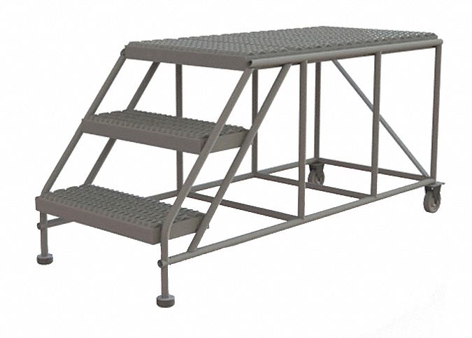 Mobile Work Platform: 2.5 ft Platform Ht - Max, 24 in x 47 in, Steel, 800 lb Load Capacity