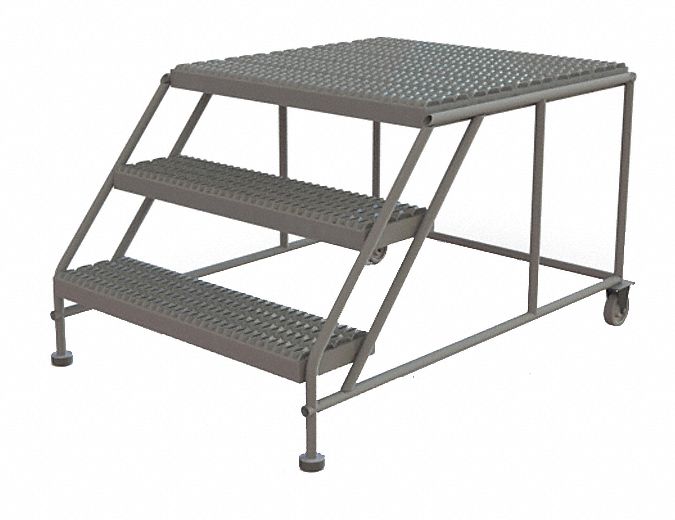 Mobile Work Platform: 2.5 ft Platform Ht - Max, 36 in x 35 in, Steel, 800 lb Load Capacity