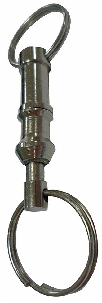 7/8 in Key Ring Dia, Steel, Quick Release Key Holder