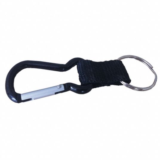 GRAINGER APPROVED Carabiner Key Holder, Black - 25PA28|25PA28 - Grainger