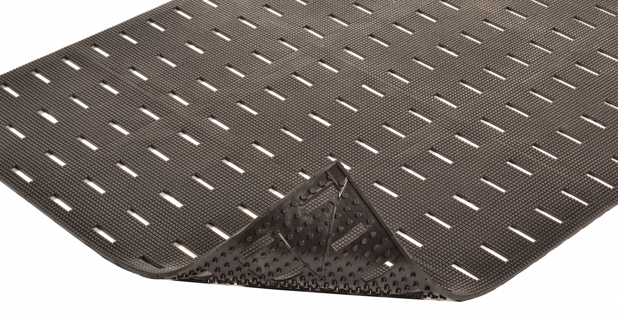 NOTRAX Drainage Mat, 4 ft L, 3 ft W, 7/16 in Thick, Rectangle, Black