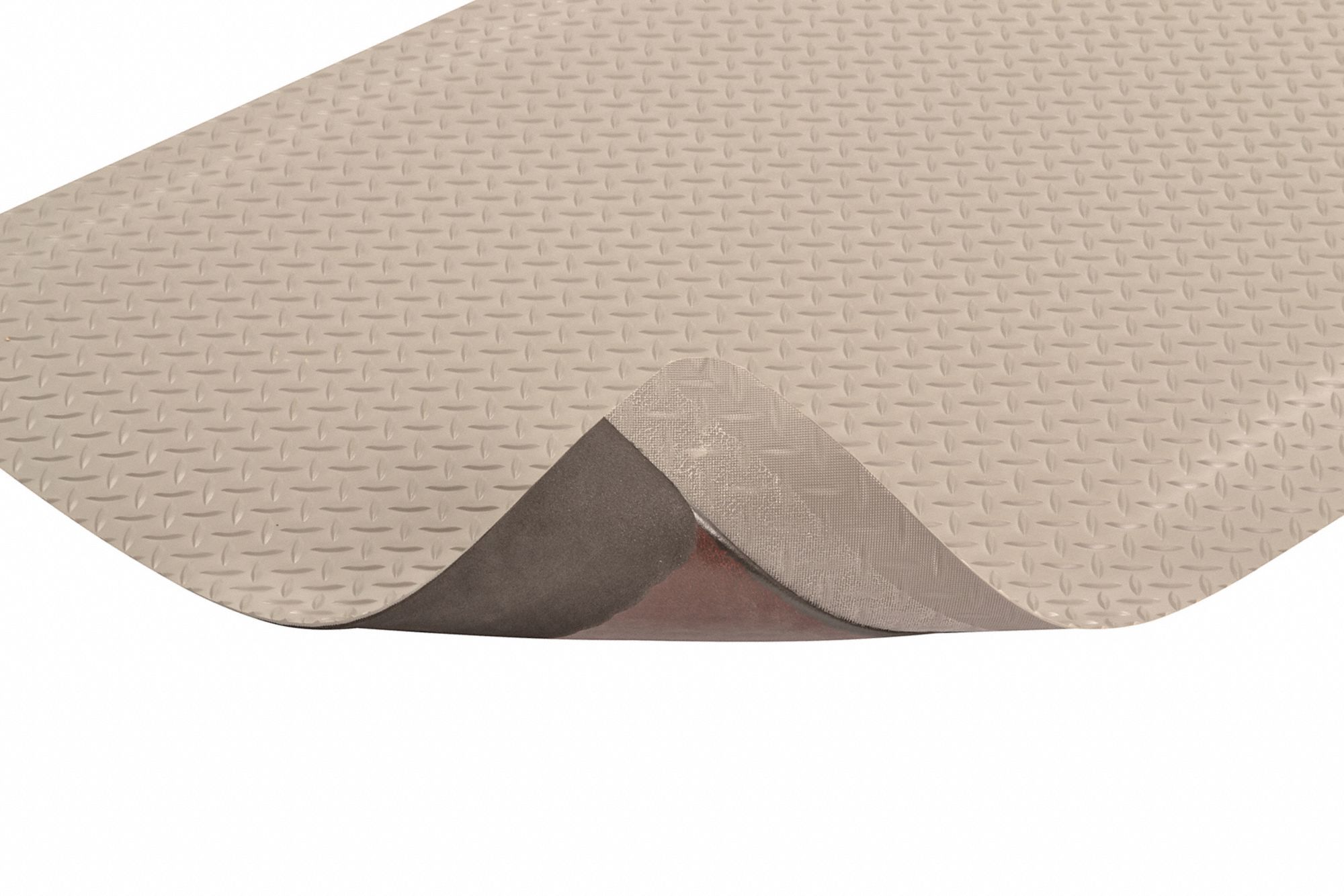 NOTRAX Antifatigue Mat Diamond Plate, 3 ft x 5 ft, 9/16 in Thick, Gray