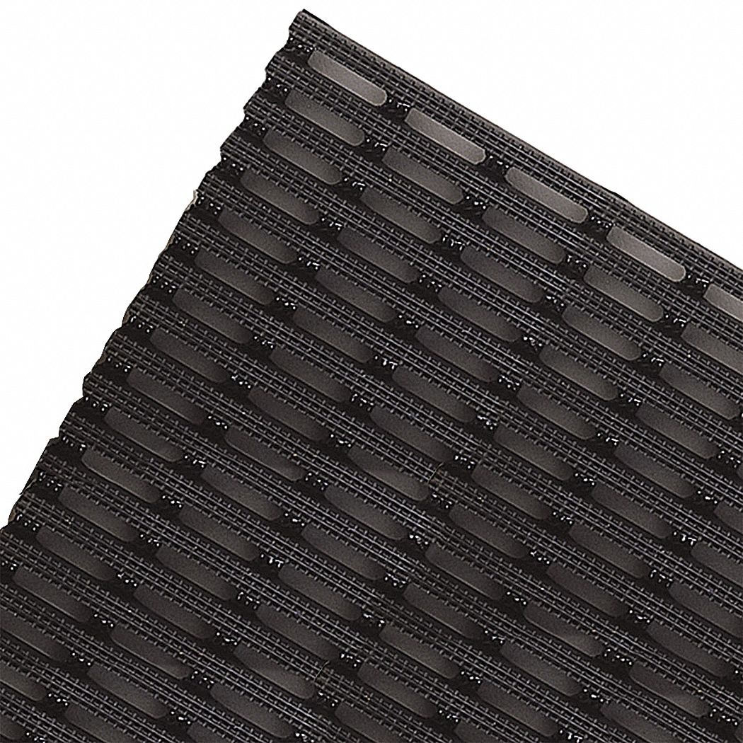 SAFETY GRID DRAINAGE MAT, 2 X 40 FT, ½ IN THICK, BLACK, RECTANGLE, ANTI-SLIP SURFACE