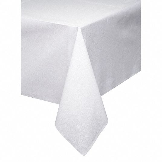 LinenLike Table Cover, White, 108 in Length x 54 inW Grainger
