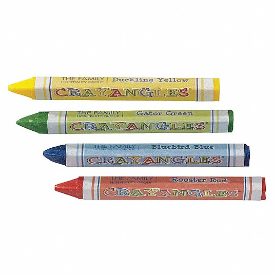 Crayon Set: (1) Blue/(1) Green/(1) Red/(1) Yellow, 4 Crayons per Pack, 360 PK