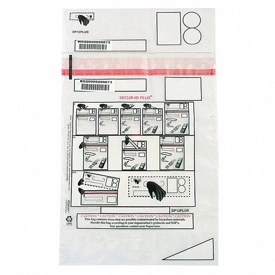 Decon Property Bag: 12 x 16 in Dimensions, Includes Small Decon Bag, 250 PK