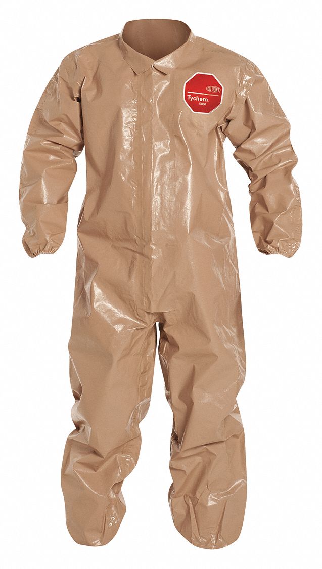 COLLARED DISPOSABLE COVERALLS, TYCHEM 5000, ELASTIC CUFFS/ANKLES, TAPED, 2XL, 6 PK