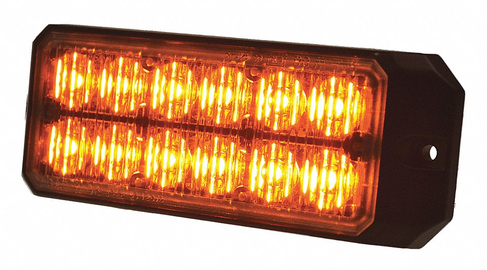 LIGHTHEAD, 12 LEDS, 25 FLASH PATTERNS, 12-24 VDC, AMBER, ALUMINUM/PLASTIC