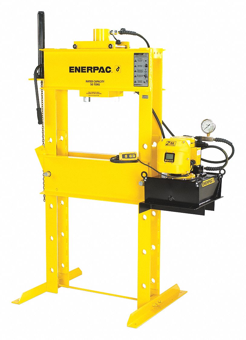 HYDRAULIC PRESS, ELECTRIC PUMP, H-FRAME, 30 TON FRAME CAPACITY, DOUBLE ACTING CYLINDER