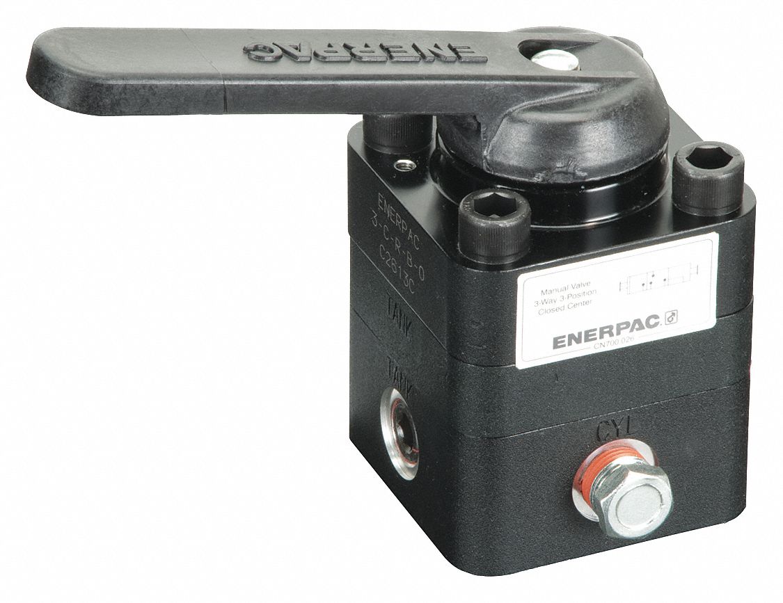ENERPAC Hydraulic Directional Control Valve, 10,000 psi, 4.0 gpm, 3Way/3Position, Steel