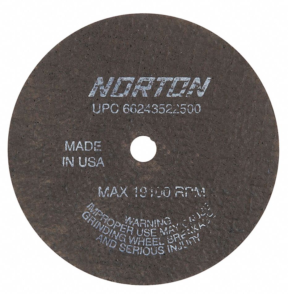 NORTON 4 in, Type 1 Aluminum Oxide Abrasive CutOff Wheel, 3/8 in Arbor