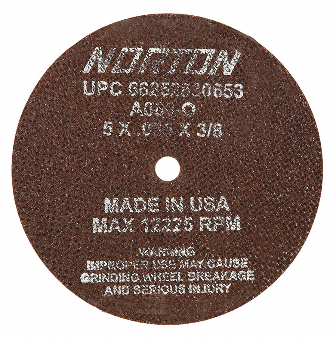 ABRASIVE CUT-OFF WHEEL,3/8 IN,12,225 RPM