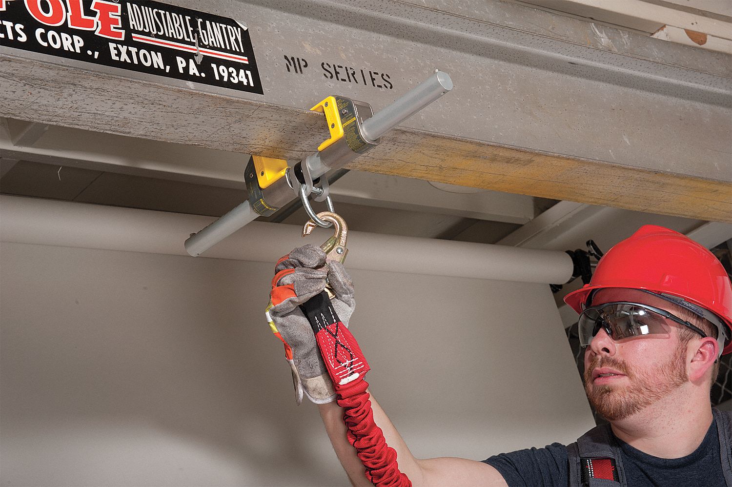 MSA Sliding Beam Anchor, Beam Clamp, Stainless Steel, 5,000 lb Tensile