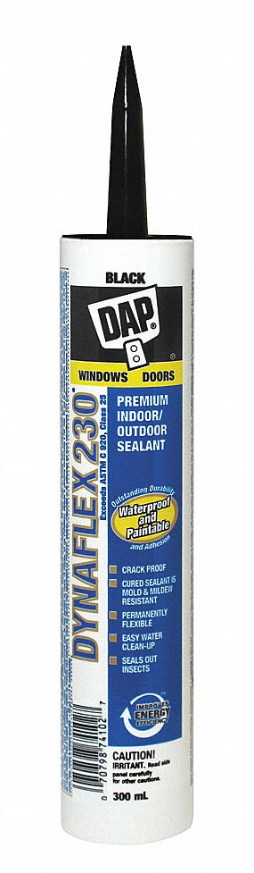 DYNAFLEX 230 PREMIUM INDOOR/OUTDOOR LATEX SEALANT, FOR WINDOWS/DOORS/SIDING/TRIM, BLACK, 300 ML