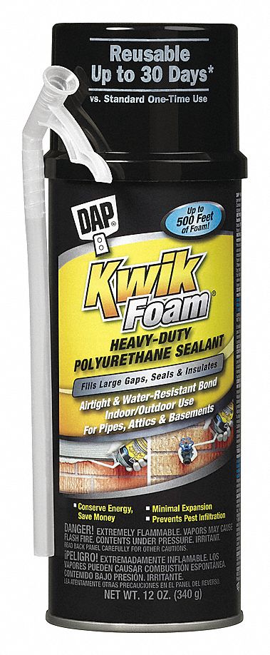 DAP KWIK FOAM HEAVY-DUTY POLYURETHANE SEALANT, FOR LARGE GAPS/CAVITIES ...