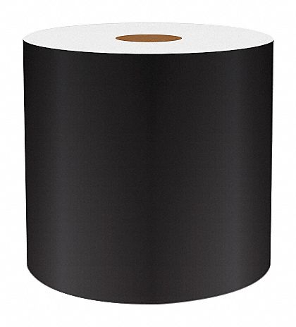 Continuous Label Stock: 4 in x 75 ft, Vinyl, Black (Gloss), Indoor/Outdoor