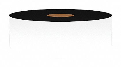 Continuous Label Stock: 1 in x 50 ft, Vinyl, White (Gloss), Indoor