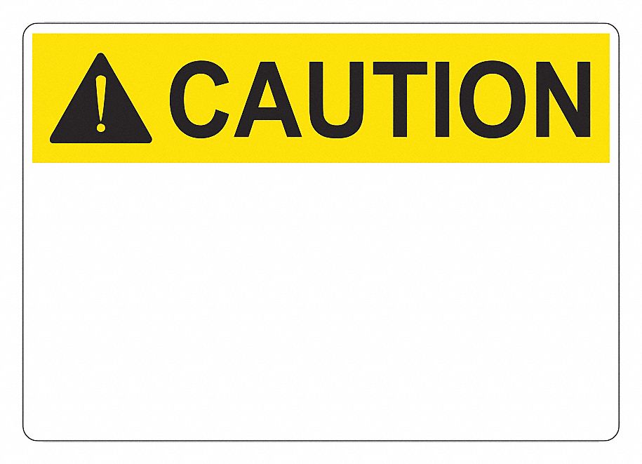 LABELS WITH ANSI CAUTION HEADER, ADHESIVE, 7 X 10 IN, WHITE, VINYL, ROLL OF 125