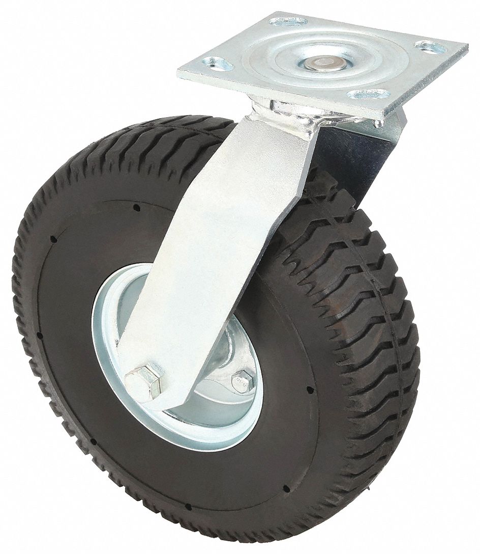 Plate Caster, Swivel, Polyurethane, 13"H