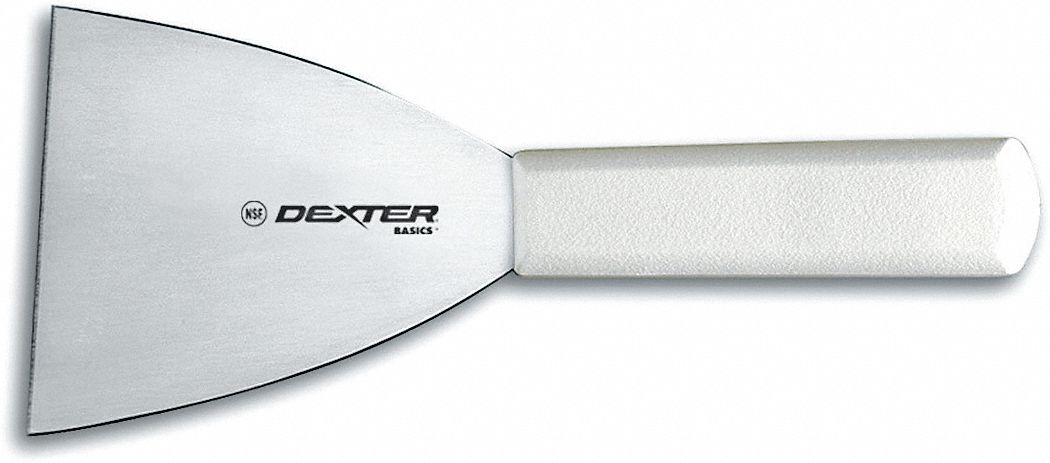 Griddle Scraper: 8 1/2 in Overall Lg, 4 in Blade Lg, High Carbon Steel, NSF Certified