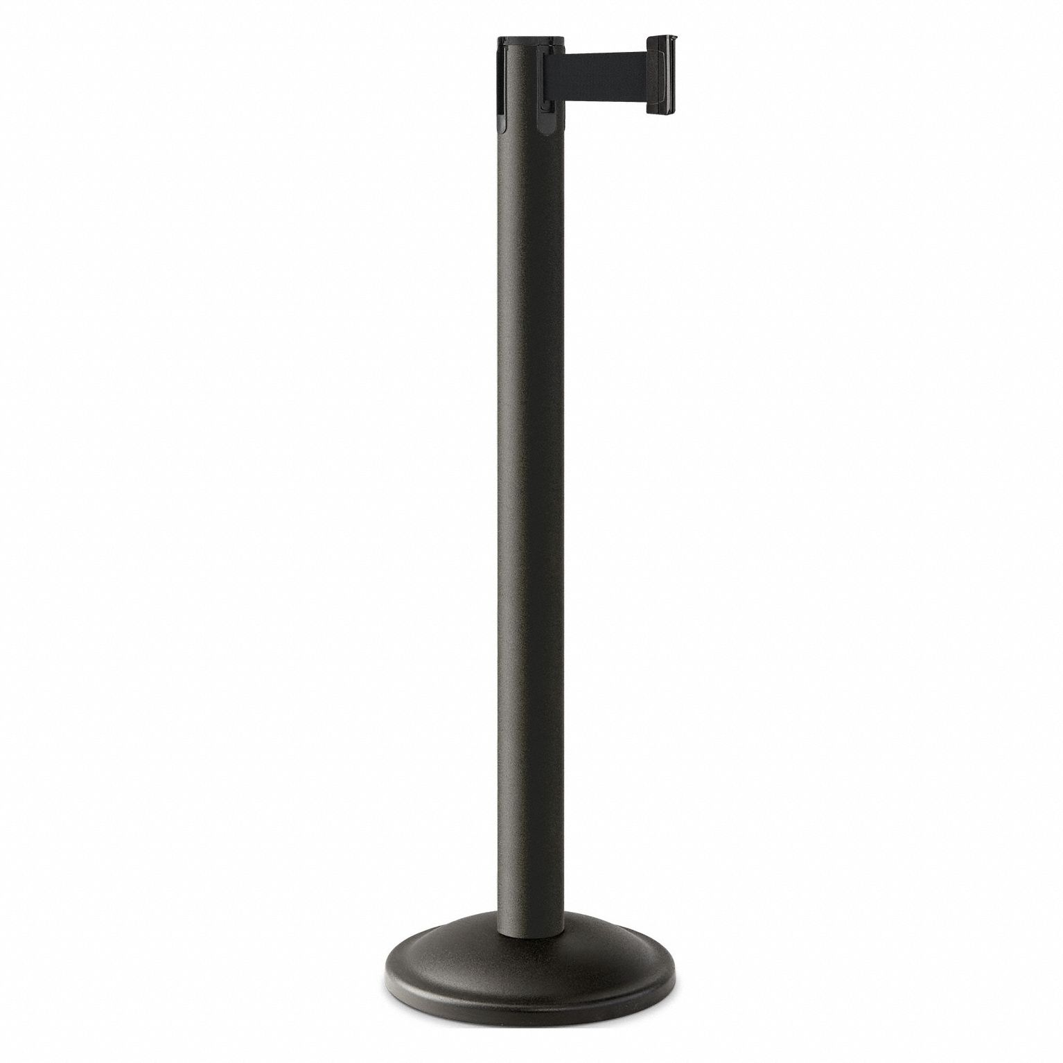 Barrier Post, Steel, Black Wrinkle