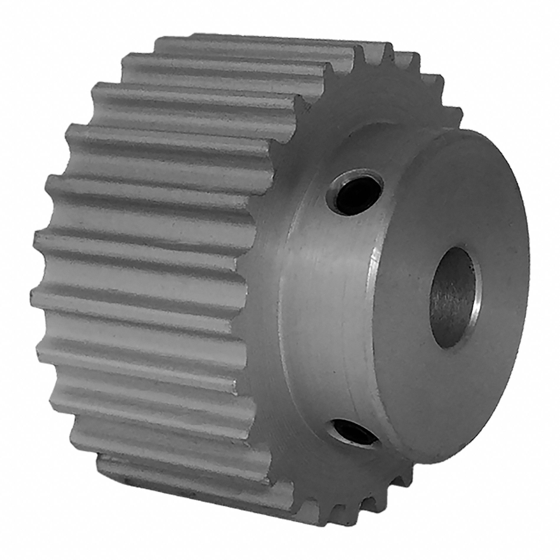 Dayton Timing Pulley: Curvilinear, Fixed, For 15 mm Belt Wd, 26 Teeth, 5 mm Pitch - HTD Section Fixed-Bore Timing Pulleys with Hub
