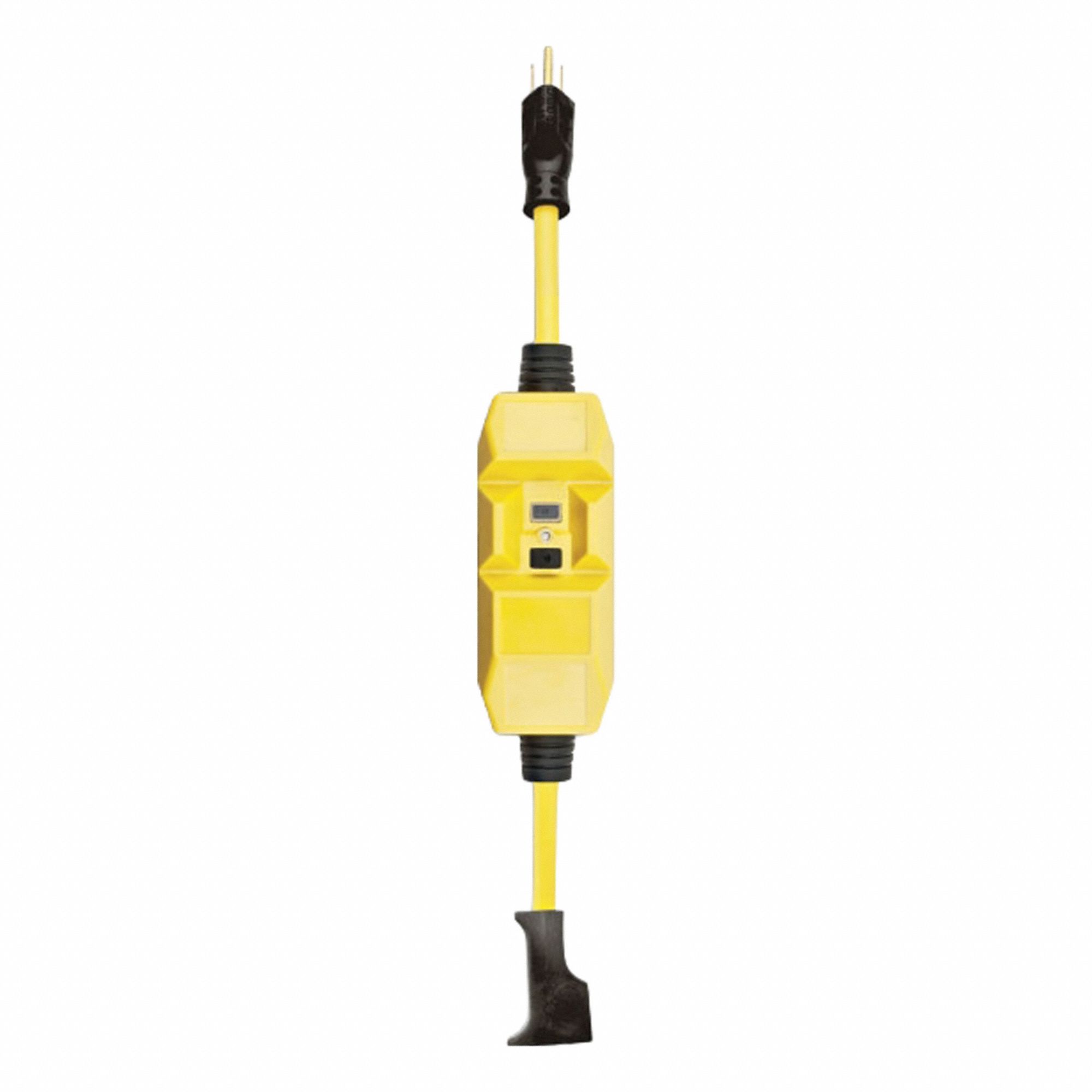 GFCI Yellow 2 ft 1 Outlet 14 AWG