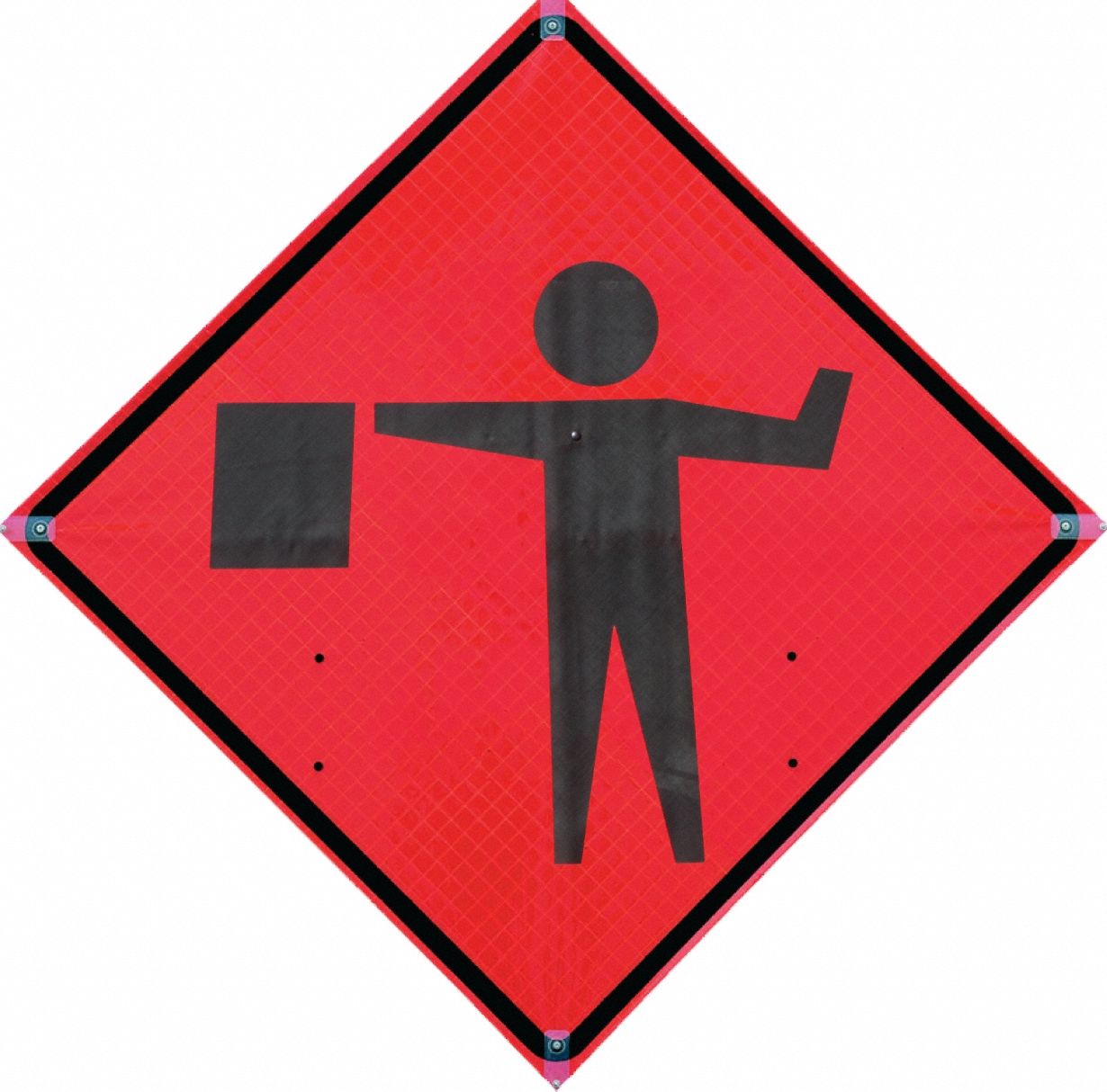 Reflective Sign 48in: 48 in x 48 in Nominal Sign Size, Polypropylene, 0.015, W20-7a MUTCD, Orange