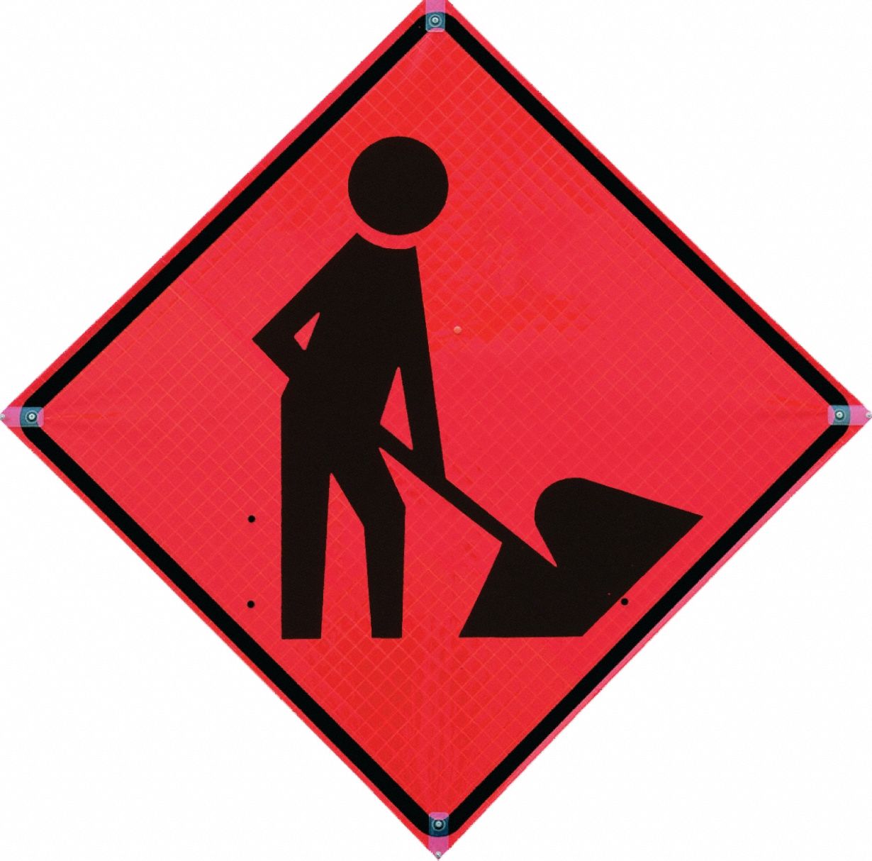Reflective Sign 48in: 48 in x 48 in Nominal Sign Size, Polypropylene, 0.015, W21-1a MUTCD, Orange