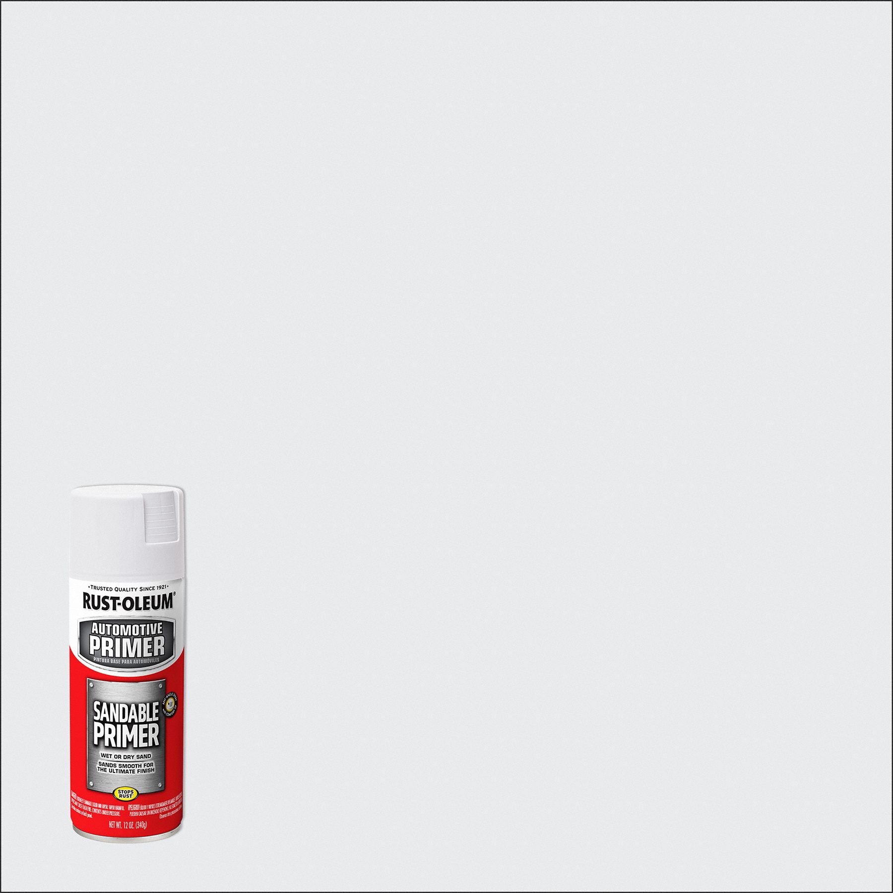 RUSTOLEUM Sandable Primer White, Metal, Solvent, Alkyd, Flat, Smooth