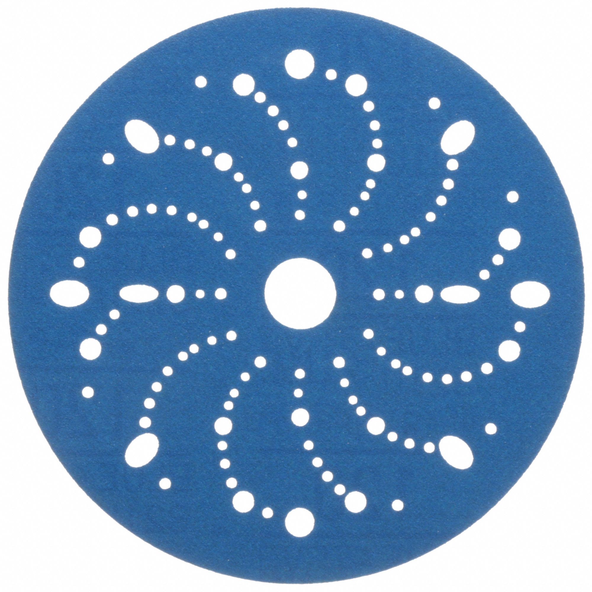 Hook-and-Loop Sanding Disc: 6 in Dia, Multi-Hole, Ceramic, 120 Grit, C Wt Paper, 321U, 50 PK