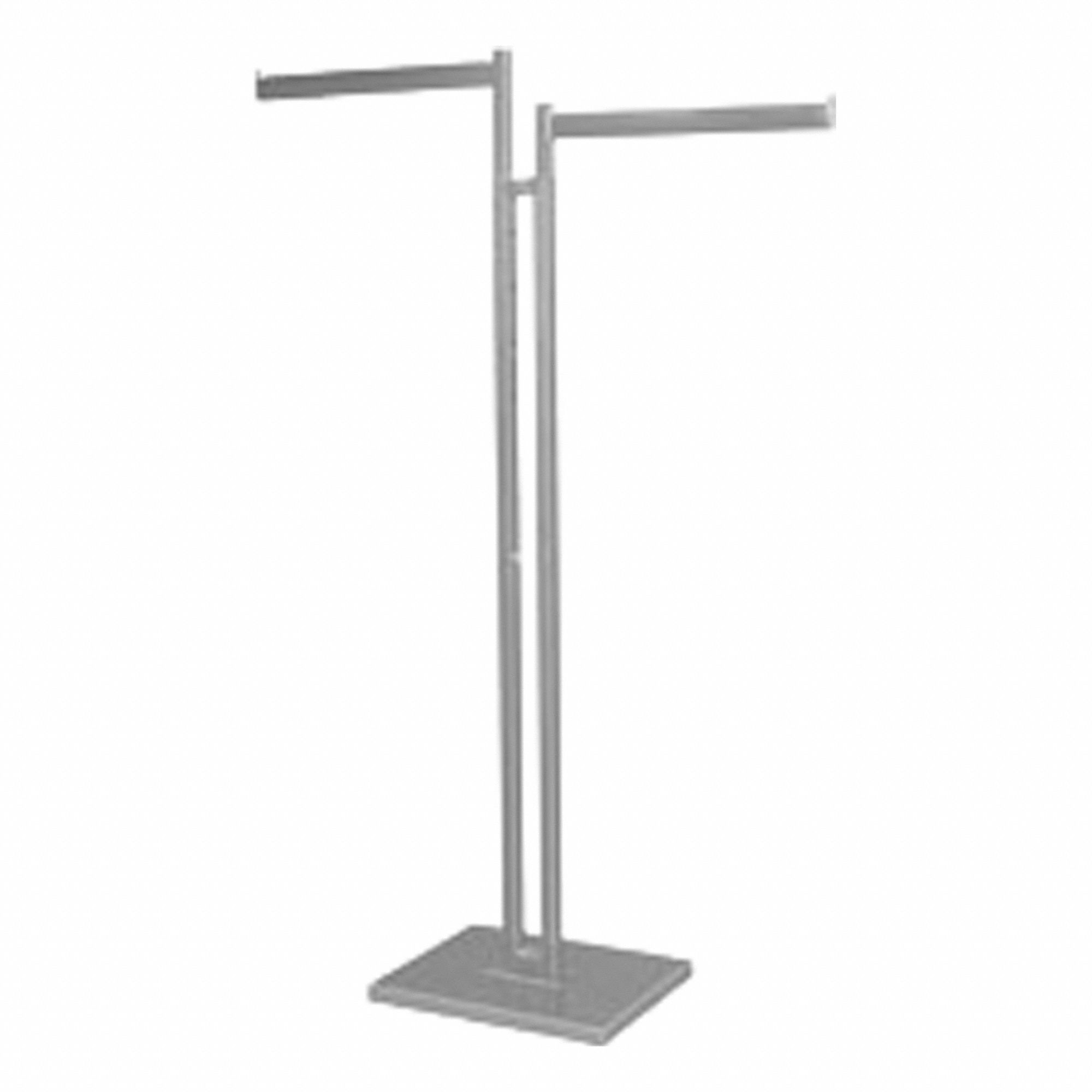 Retail Apparel Rack: 2-Way, 72 in Overall Ht, 12 in Overall Lg, 15 in Overall Dp, 2 Straight Arms