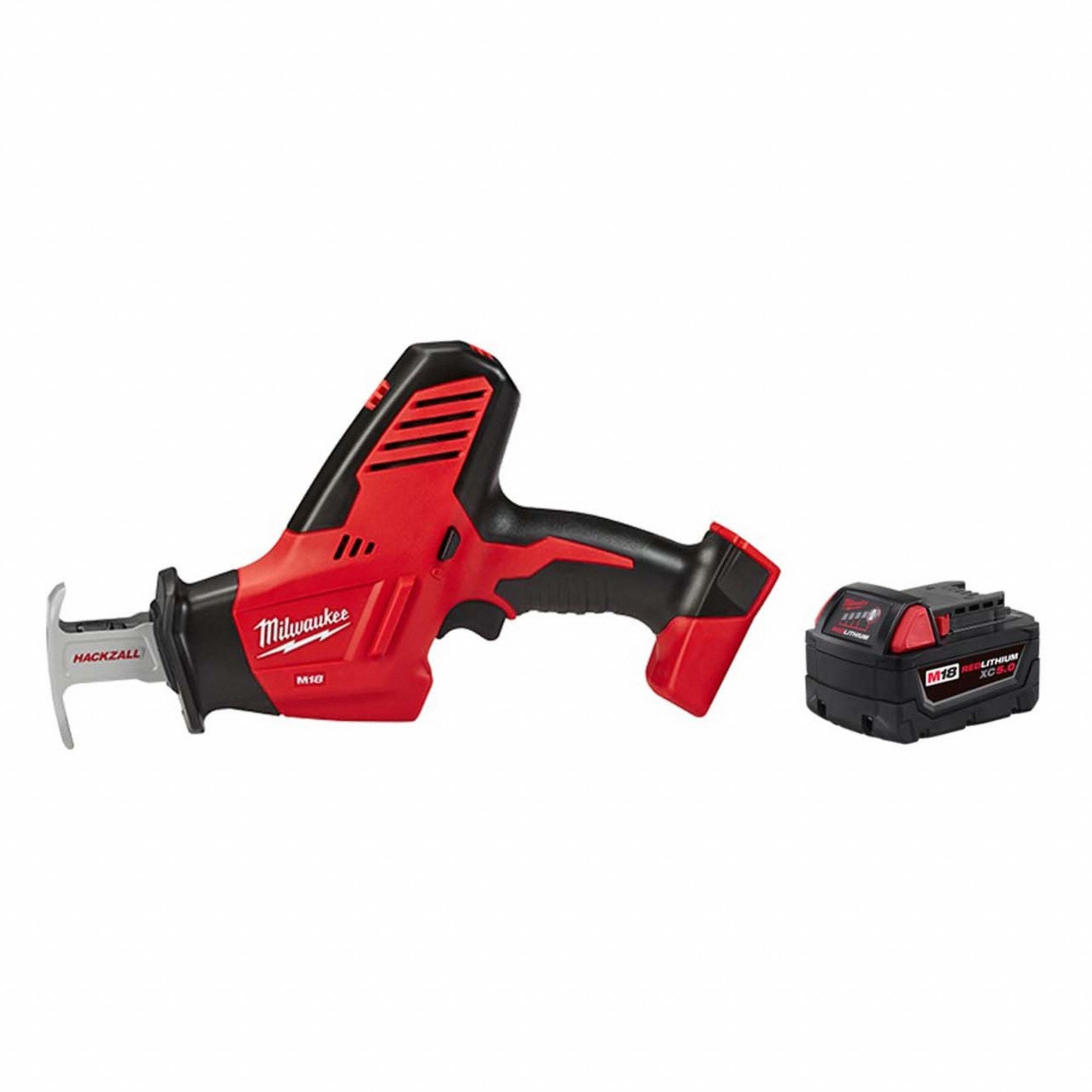 Reciprocating Saw Kit: 1 Battery, No Charger, 3/4 in Stroke Lg, Straight, Brushed, M18™