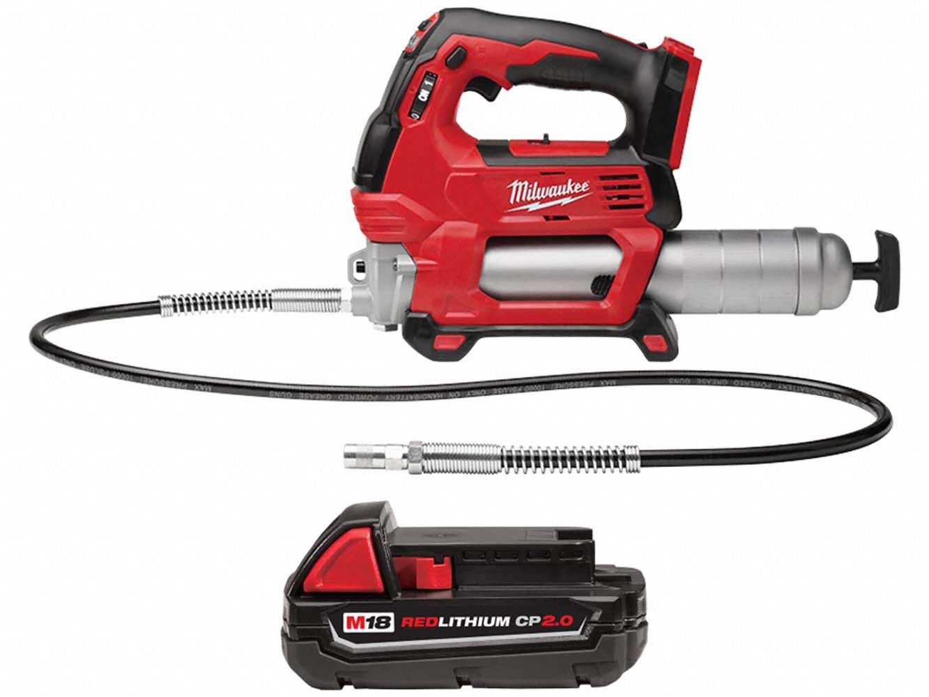 MILWAUKEE, 18 V Battery Volt, Battery Included, Cordless Grease Gun ...